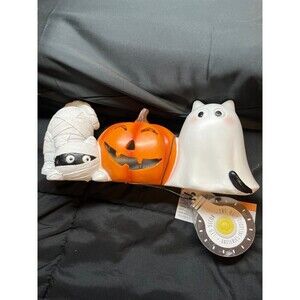 Halloween Mummy and Ghost Cat Light Up Decor